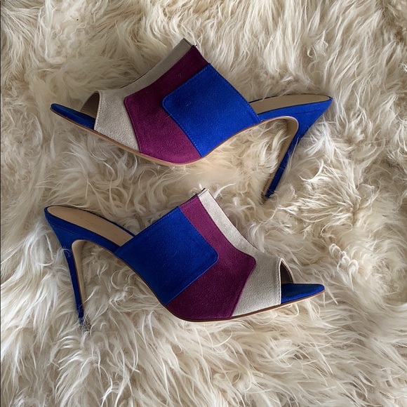NWOT Charles & Keith Blue /Purple /Grey Mule Heels - Picture 5 of 5